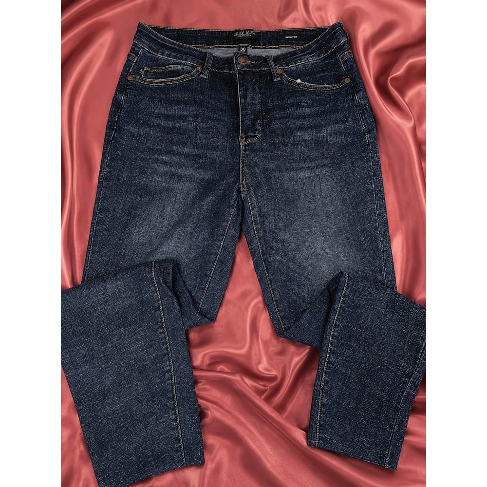 Judy Blue Skinny Jeans Size 11/30 Dark Wash Mid Rise Denim Jeans
